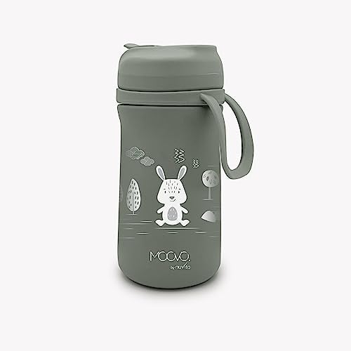 Nuvita 4440 | Contenitore Termico con beccuccio in silicone e cannuccia | Contenitore Isolante per Liquidi | Bottiglia Portatile | Termos Bevande Calde e Fredde | Contenitore 350 ml | Sage Green