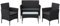 SONGMICS Garden Furniture Sets, Polyrattan Outdoor Patio Furniture, Conservatory PE Wicker Furniture, for Patio Balcony Backyard, Black and Grey GGF004B66