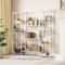 YITAHOME Bücherregal, industrielles Bücherregal mit 13 Regalen, Standregal aus Holz und Metallrahmen, Bücherregal, Präsentationsregal für Wohnzimmer, Heimbüro, Reinweiß