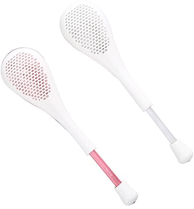 Hoement Multipurpose Sieve Spoon and Baking Flour Sifter 2pcs Japanese Style Kitchen Essentials White and Pink for Cooking and Baking