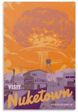 Nuketown Call The of Duty First-Person-Shooter Videospiel-Poster, Wanddekoration für Schlafzimmer, Leinwand, Malerei, Badezimmer, Kunst, Wanddekoration, 30 x 45 cm