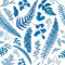 VEELIKE Tapete Blätter Blau Boho Farn Kräuter Blumentapete Tropische Blätter Mustertapete Fototapete Schlafzimmer Romantik Tapeten Wohnzimmer Modern Dschungel Tapete Kinderzimmer 44.5cm x 300cm