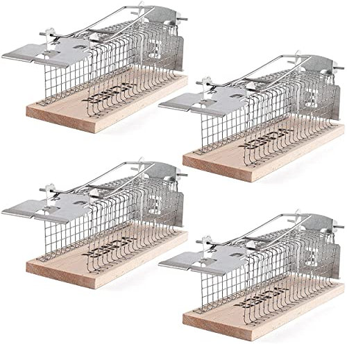 Trampas para Ratas, Trampa Ratones Vivos Trampas para Ratones de Madera para Jardín Hogar Cocina Almacén Garaje