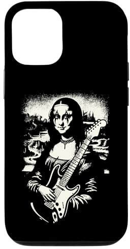 Custodia per iPhone 14 Pro Mona Lisa Rock Music Band Concert Festival Chitarra elettrica