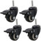 Set of 4 Stem Caster Wheels Swivel Castors 1.5 with Brakes Heavy Duty Furniture Casters No Noise Wheel for Workbench Furniture DIY Carts