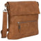 EAAKIE Damen Tasche, Schultertasche, Handtasche, Umhängetasche mit Leder Optik und vielen Fächern (COGNAC)