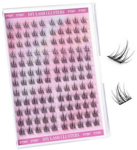 EMEDA Manga Lash Clusters, Individual Lashes Wispy & Natural Cluster Lashes, 144 Clusters Eyelash Extensions, C Curl Anime Eyelash Clusters, Soft Thin Band False Eyelashes 10mm - 13mm Mix (EME04)