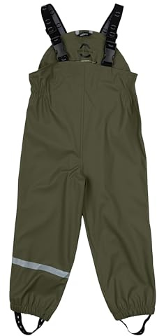 Mikk-line Regenhose Baby und Kinder, Matschhose mit Hosenträgern | Mit Träger, Winddicht, 5000 Wasserdicht, Verstellbare Hosenträger, Verstellbare Fußriemen, Reflektierende Details