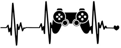 Geek Gamer Heartbeat Wall Decal Controller Video Game Wall Sticker Gaming Gift Room Decoration Idea Stickers Vinyl Decals Large - 44x114cm