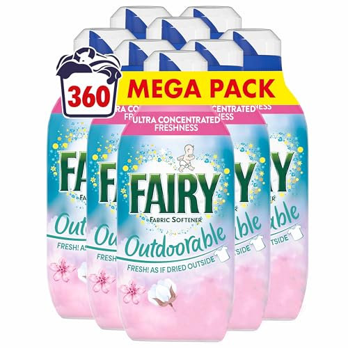 Fairy Outdoorable Fabric Conditioner, Cherry Blossom and Nordic Cotton, 360 Washes (8x45), Ultra Concentrated Formula For Sensitive Skin, Dermatologically Tested