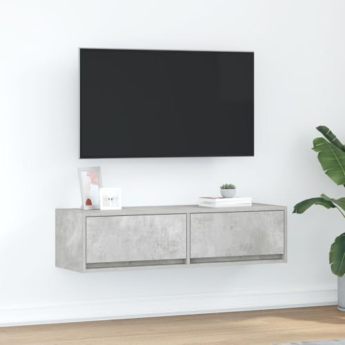 Snsowed TV-Schrank Beton Grau Holzwerkstoff 100 x 31 x 25,5 cm, TV Lowboard, Fernsehschrank, Fernsehtisch, Fernseher Schrank, TV Sideboard, TV Board, TV Cabinet, TV Bank, TV Kommode - 861529