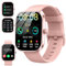 Smart Watch, 2025 HD 1.91 Smartwatch for Men Women with Answer/Make Calls, Heart Rate/Sleep Monitor, 112+ Sports Step Counter, IP68 Waterproof Activity Fitness Trackers for Android iOS Phone, Pink