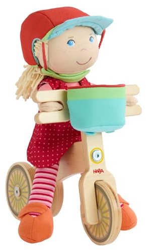 HABA Laufrad-Set Annelie – Puppen-Set mit Puppe Annelie, Holz-Laufrad ,Fahrradhelm und Korb, für Kinder ab 18 Monaten – 2011906001