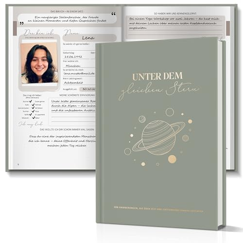 BIROYAL Freundebuch Erwachsene für 62 Freunde, Freundschaftsbuch Erwachsene mit 4 Vorlagen & 10 Gemeinschaftsseiten, Freunde Buch für Familie, Kollegen, Poesiealbum zum Ausfüllen, Geschenk für Freunde