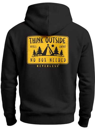 Neverless® Herren Sweatjacke Backprint Think Outside Zipjacke Statement Zip-Hoodie Männer Fashion Streetstyle