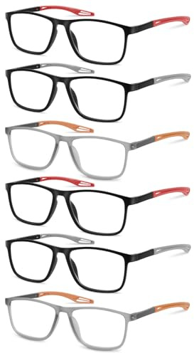 AOOSU Lesebrille Herren Damen, Blaulichtfilter Brille Herren Lesehilfe Quadratische Rahmen, Leichte Bequeme Sport Computerbrille