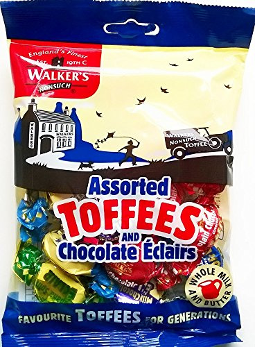 Walkers Nonsuch Assorted Toffees and Chocolate Éclairs (150g x 12)
