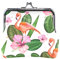 LIANCHENYI Mini porte-monnaie en forme de feuilles de palmier avec motif flamant rose pour femme et fille