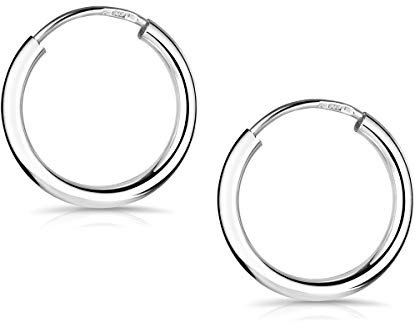 Materia Damen Mädchen Ohrringe Creolen 16mm aus 925 Sterling-Silber dünn SO-41