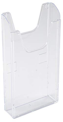 Exacompta - Réf. 62258D - Lot de 12 distributeurs de prospectus - Format A6 vertical - 1 compartiment profondeur de 26 mm - A fixer au mur - Dimensions : 4 x 11,4 x 21,2 cm - Transparent