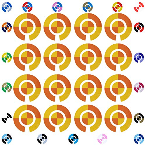 Acclaim Lawn Bowls Identification Stickers Markers Standard 5.5 cm Diameter 4 Full Sets Of 4 Self Adhesive Quartered Two Colour (Orange/Yellow)