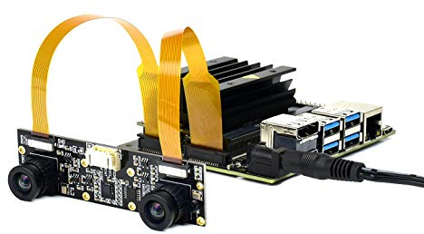 Waveshare IMX219-83 Stereo Camera 8MP Binocular Camera Module Stereo Vision Depth Vision Applicable for Jetson Nano Developer Kit B01 and Raspberry Pi CM3/CM3+ Expansion Board