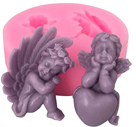 Silikon Seife Form, Silikonform Engel SeifengießForm Kerze Handgefertigt Silikon Form Zum Backen Und Basteln Herz Blume FüR Kuchen Muffins Handgefertigte Seife Kekse Schokolade EiswüRfel 3d Mould