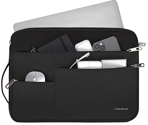 Omnpak Laptop Tasche Hülle Kompatibel mit Neu 13-Zoll MacBook Air M4/M3/M2/M1,MacBook Pro 13 M2/M1,Polsterung, Mehrfachfächer,Wasserabweisende Laptoptasche mit Tragegriff