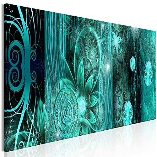 decomonkey Bilder Abstrakt 135x45 cm 1 Teilig Leinwandbilder Bild auf Leinwand Vlies Wandbild Kunstdruck Wanddeko Wand Wohnzimmer Wanddekoration Deko Ornament Blumen