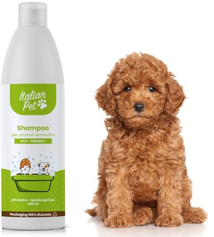 Italian Pet - Shampoo Eco Friendly Cani, Gatti e Cuccioli - Shampoo pH Neutro Concentrato - Pelo Lungo, Pelo Corto, Pelo Lucido, Voluminoso, Spazzolabile - 500 ml - Flacone plastica 100% riciclata
