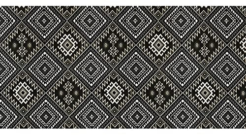 matches21 Bodenbelag Soft Vintage Läufer Retro Muster Küchenläufer waschbar Polyester & Vinyl grau beige 1 STK 65x180 cm