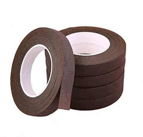 GIVBRO Floristen-Klebeband mit Blumenstiel, für Blumensträuße, Dekoration, Nylon, Blumenherstellung, Braun, 5 Stück