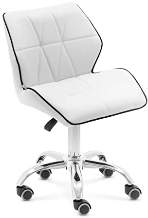 Physa ELGG White Rollhocker mit Rückenlehne 150 kg weiß 45-59 cm Rollhocker Rollhocker höhenverstellbar Friseurhocker