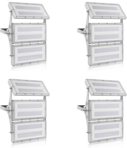 Viugreum 4pack Upgrade 300W Led Strahler24000LM Strahler Außen IP65 Aussenstrahler 6500K Fluter Kaltweiss Scheinwerfer Außenstrahler Flutlicht mit 50cm Cable fur Hinterhof Auffahrt Garage