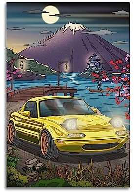 JDM Auto-Poster für Mazda MX5 Vintage Sport Auto Dekorative Malerei Leinwand Wand und Kunst Bild Familie Schlafzimmer Dekor 60 x 90 cm