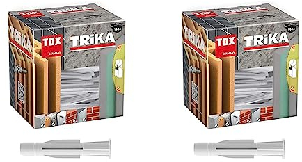 TOX Allzweckdübel mit Kragen Trika 8 x 51 mm, Dübel für fast alle Baustoffe, 100 Stück, 011100111 (Packung mit 2)