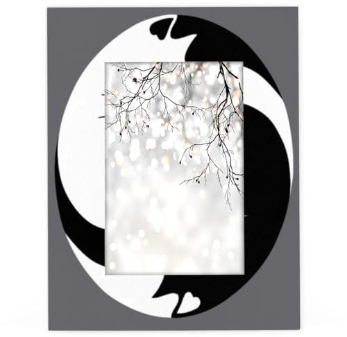 Bilderrahmen mit Katzen-Design, 28,9 x 35,6 cm, Schwarz / Weiß