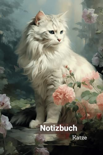 Notizbuch Katze: Notizblock A5 (6x9in) 100 Seiten mit Linien - Süß und lustig - Notizbuch Katze - Tagebuch mit Katzemotiven - Schreibheft - Geschenk ... und Katzenfan - für Katzenliebhaber
