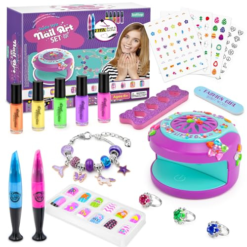 Dkinghome Geschenke Mädchen 6-12 Jahre Nagelstudio Kinder Mädchen Spielzeug ab 6 7 8 9 10 11 12 jahre Mädchen Nagellack Kinder Mädchen für Geburtstag Mädchen
