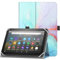 HoYiXi Universal Case for 7-8 inch Tablet Fire HD 8/Fire HD 8 Plus with Stand Folio and Hand Strap Protective Cover for 7-8 Samsung/Lenovo Tab M8 8 inch Android Tablet -Dali blue