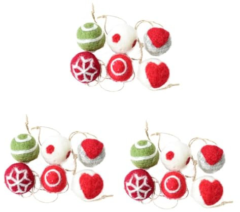 IMIKEYA 18 STK Weihnachtsbaum-Anhänger Feiertagsdekoration Wollknäuel basteln Christbaumschmuck bürodeko Ornament Weihnachtskugel-Anhänger Wollknäuel-Anhänger Schüttgut Wollfilz das Banner