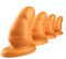 Axcroo 6 Größe Analplug Weicher Silikon Buttplug mit Saugnapf Dick Analdildo Anus Dilatator Prostata Massager Vagina Stimulator Groß Anal Dildo Butt Plug Sex Spielzeug Für Männer Frauen (Gold-XXXL)