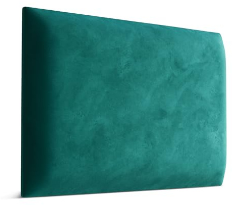 Muralo Wandkissen Gepolstert, Magic Velvet, Wandpolster - 40x30 cm, Türkis | Wandpaneel, ideal als Bettkopfteil oder Lendenkissen - für Schlafzimmer und Wohnzimmer, einfache Anbringung mit Montagekleber