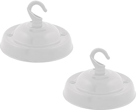 LEDSone Ceiling Rose Hook Plate Vintage White Metal 10.5 cm 2 Pack Antique Single Out Side Fitting with Accessories for Chandliers Pendant Lights Wall Lamps Hanging Lights Planters Decorations