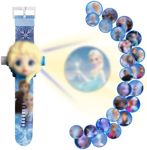 LEWBDF Montre Enfant Garcon, Montre à Projection Numérique Réglable Digitale, 24 Motifs de Projection, Montre de Projection de Dessin animé, pour Garçon de 3 Ans à 10 Ans (B)