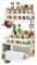 Heikoeco® Gewürzregal, Gewürz Organizer, Schrank Organizer, 1-2-stöckiges magnetische Gewürzregale mit Papierhandtuchhalter, Metall Küche Gewürz Organizer Regal für Kühlschrank (weiß 2 Stufe)