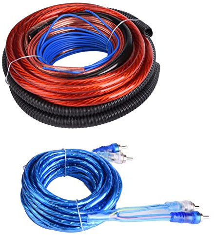 LUCKDANO Kit D'installation D'amplificateur de Caisson de Basses Audio de Voiture Ensemble de Câbles Conducteurs Haute densité pour Effet Vocal Vif pour Système Audio de Voiture