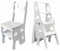 Sedia con scaletta Pieghevole in Legno massello, Scala da Biblioteca, Sgabello da Cucina, scalette in Legno, bancone retrò con Sedile, espositore per Sedia con scaletta 2 in 1 per