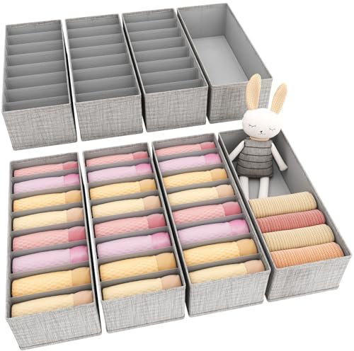 Lifewit 8er Set HEMNES Schubladen Organizer, Kleiderschrank Organizer, Ordnungssystem für Schrank, Wickeltisch, Kommode, wickelkommode, Krawatten, Kinderkleidung, Socken, Unterwäsche
