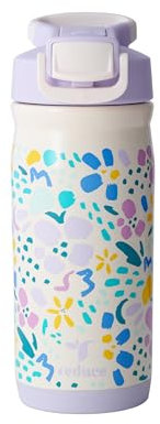 REDUCE Hydrate Pro - Botella de agua aislada de acero inoxidable de 14 onzas, tapa abatible a prueba de fugas, apta para lavavajillas, sin BPA, aspiradora de doble pared, mantiene las bebidas frías